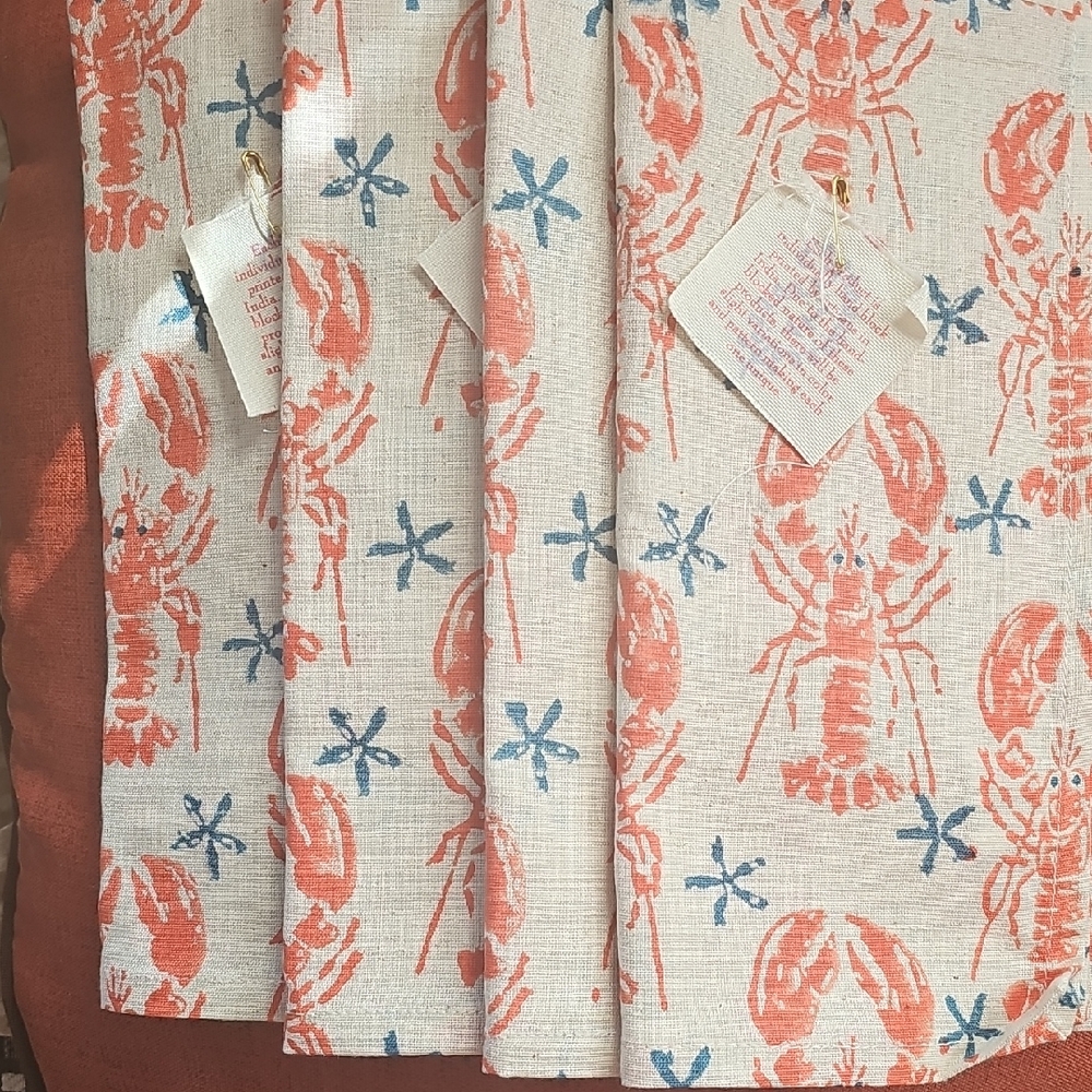 World Market Set Of 4 Cotton Linen Napkins. New.